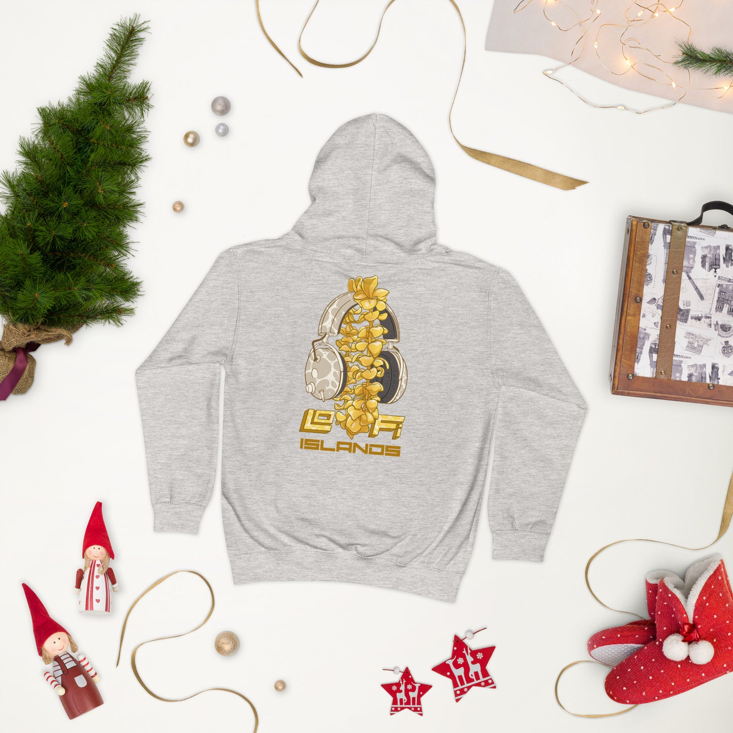Lo-Fi Headphones Gold Lei Kids Hoodie