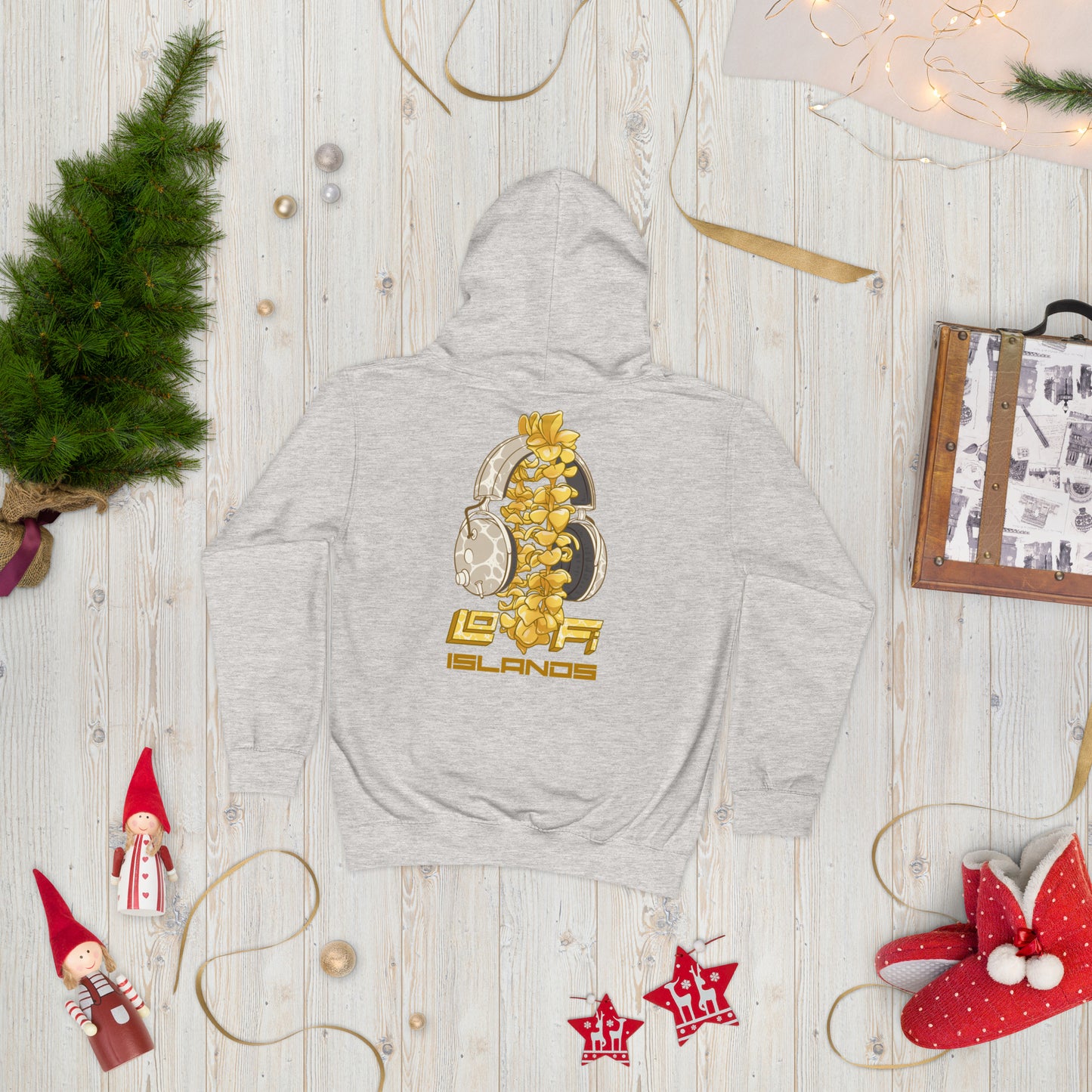 Lo-Fi Headphones Gold Lei Kids Hoodie