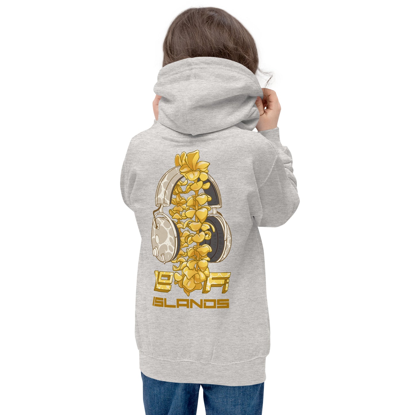 Lo-Fi Headphones Gold Lei Kids Hoodie