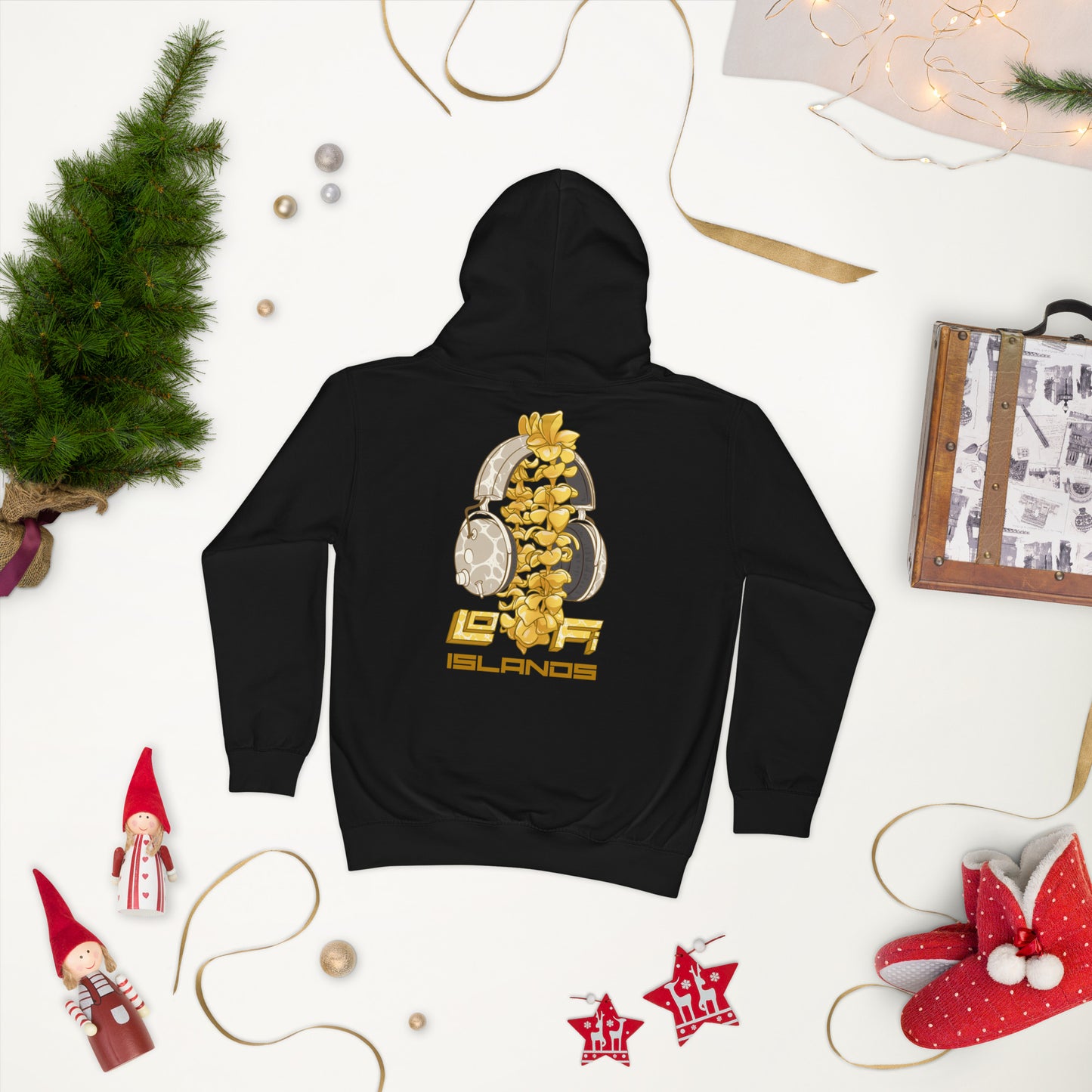 Lo-Fi Headphones Gold Lei Kids Hoodie