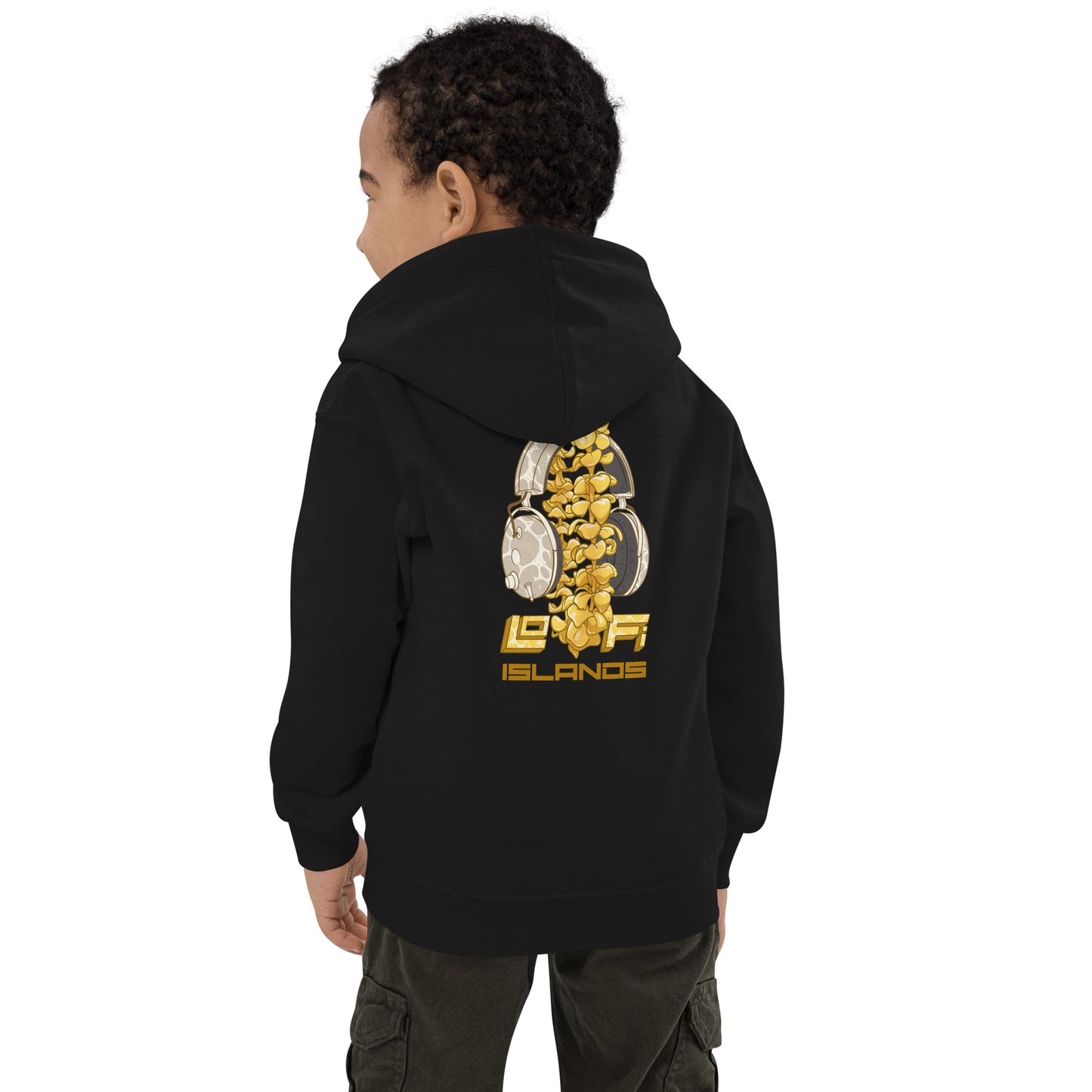 Lo-Fi Headphones Gold Lei Kids Hoodie