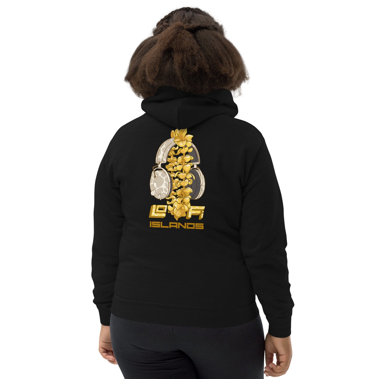 Lo-Fi Headphones Gold Lei Kids Hoodie