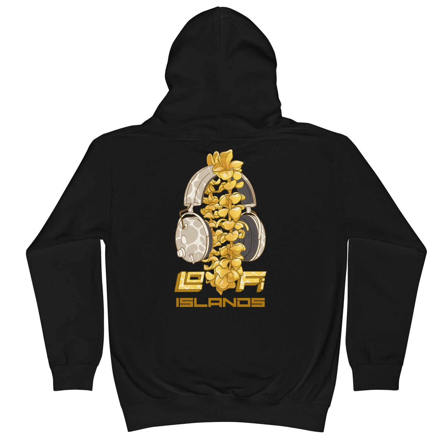 Lo-Fi Headphones Gold Lei Kids Hoodie