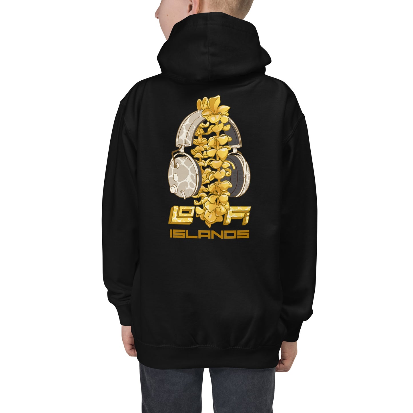 Lo-Fi Headphones Gold Lei Kids Hoodie