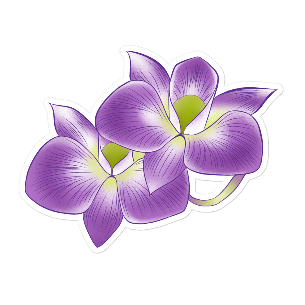 Purple Orchid Bubble-Free Stickers