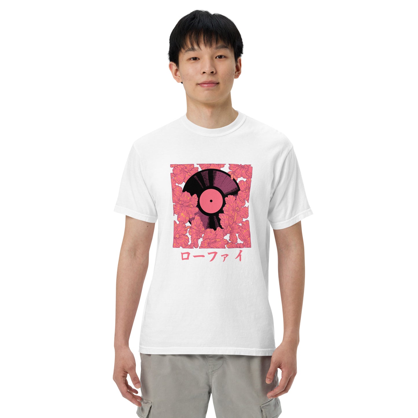 Vinyl Hibiscus Men’s Garment-Dyed Heavyweight T-Shirt