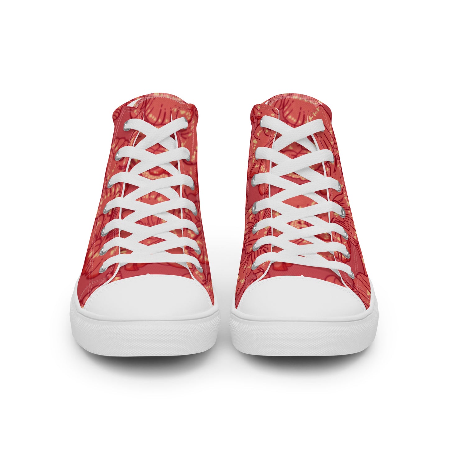 Red Hibiscus Men’s High Top Shoes