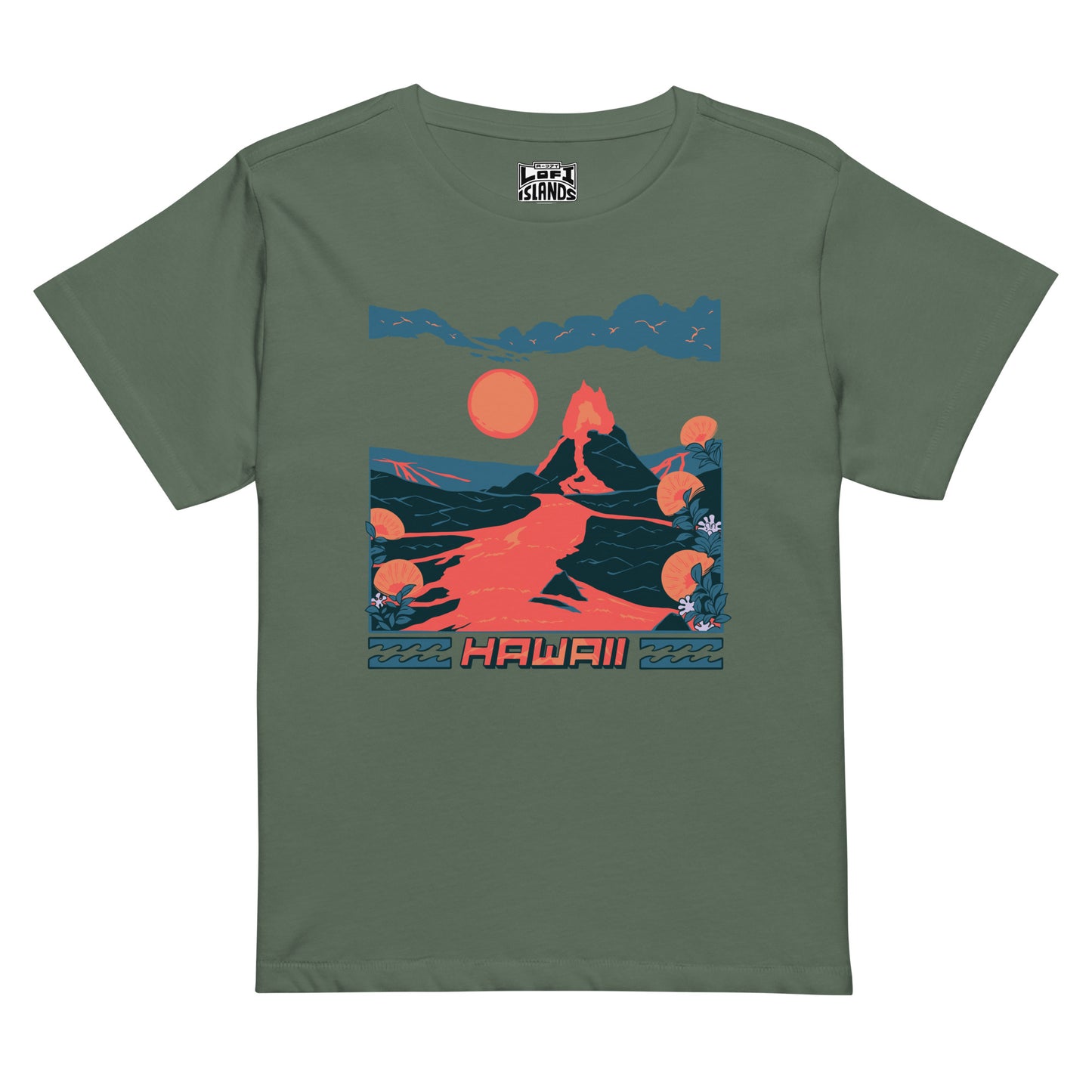 Volcano Hawaii Remix Women’s High-Waisted T-Shirt