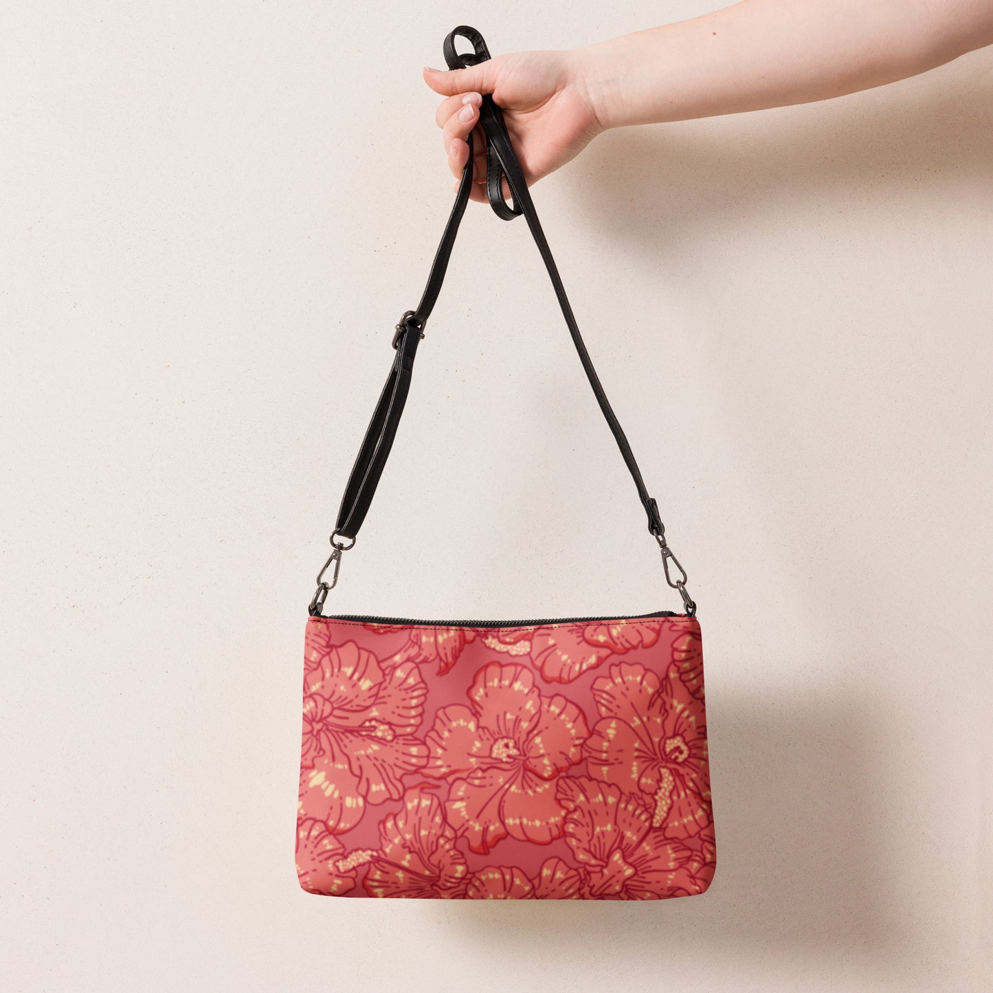 Red Hibiscus Crossbody Bag