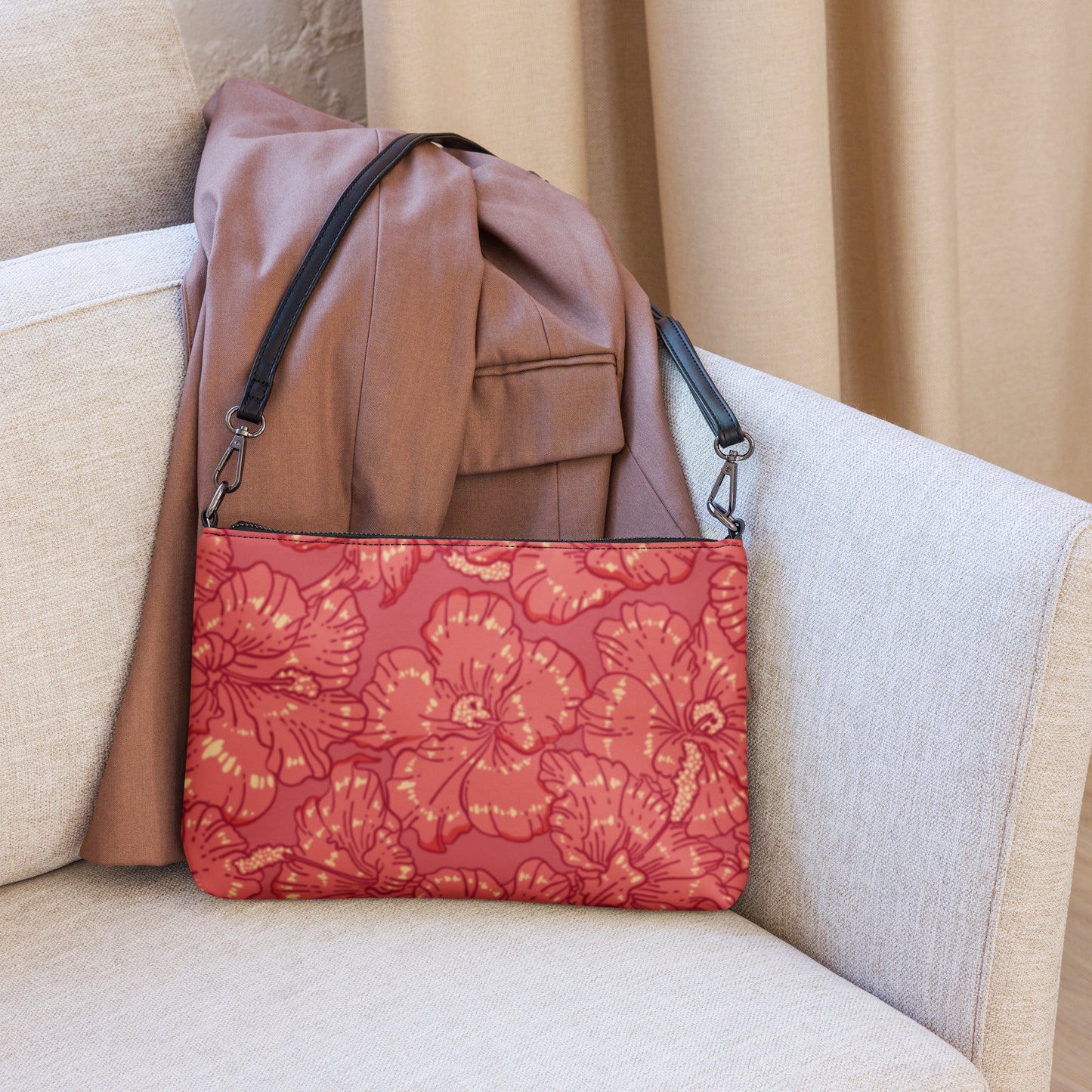 Red Hibiscus Crossbody Bag