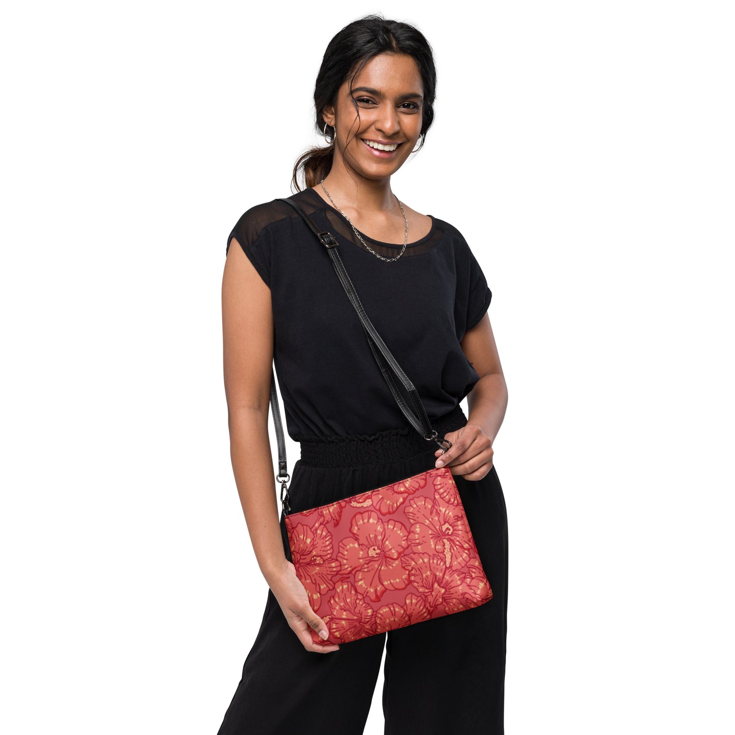 Red Hibiscus Crossbody Bag