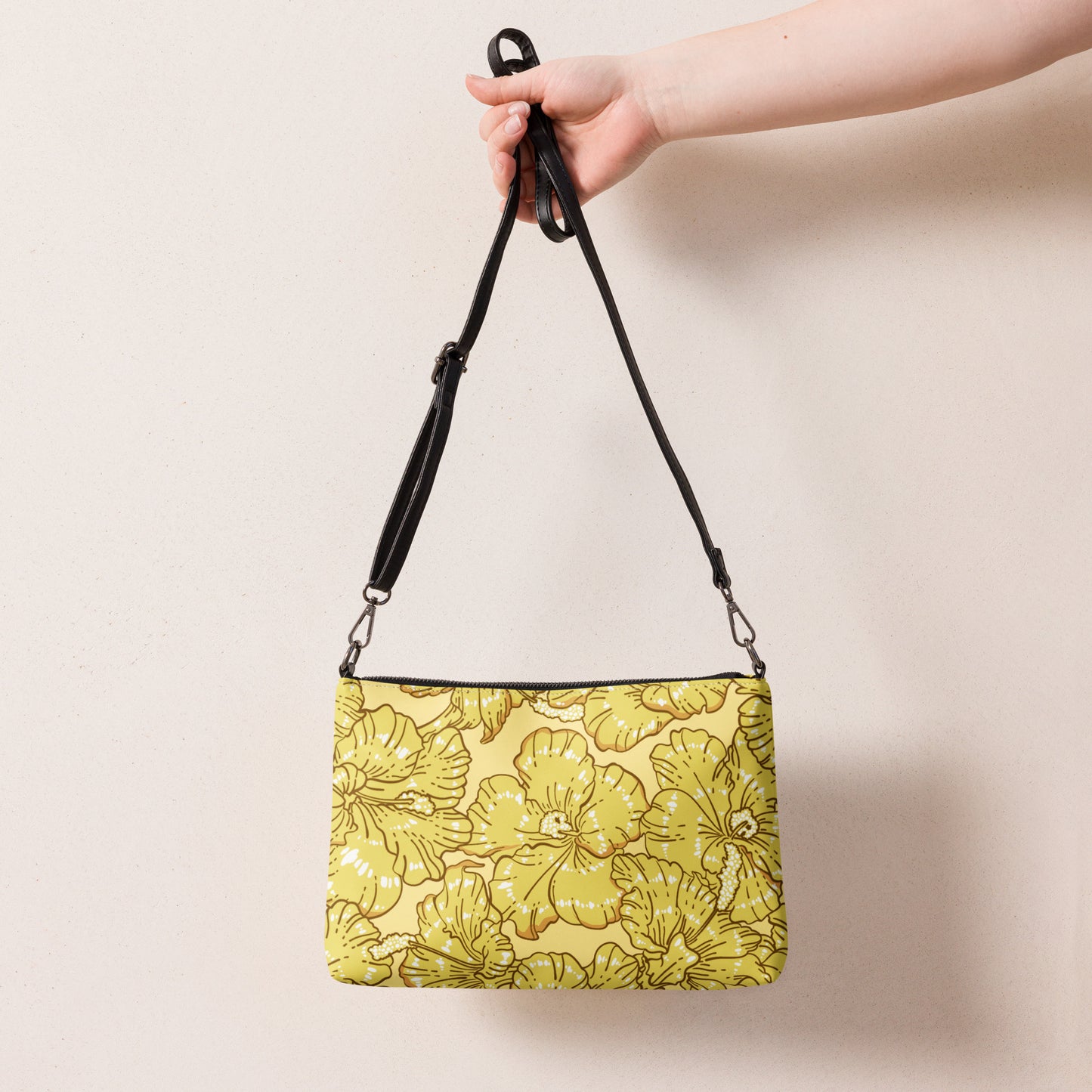 Gold Hibiscus Crossbody Bag