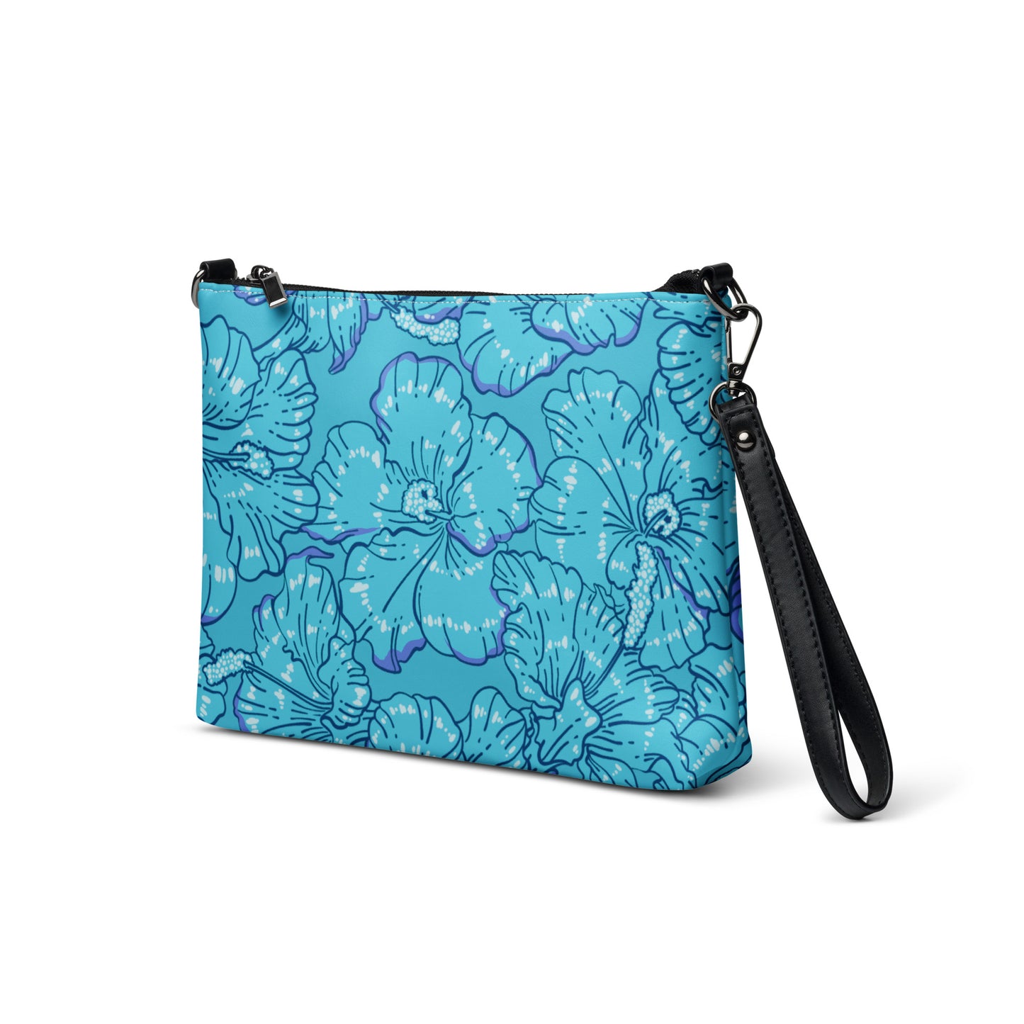 Blue Hibiscus Crossbody Bag