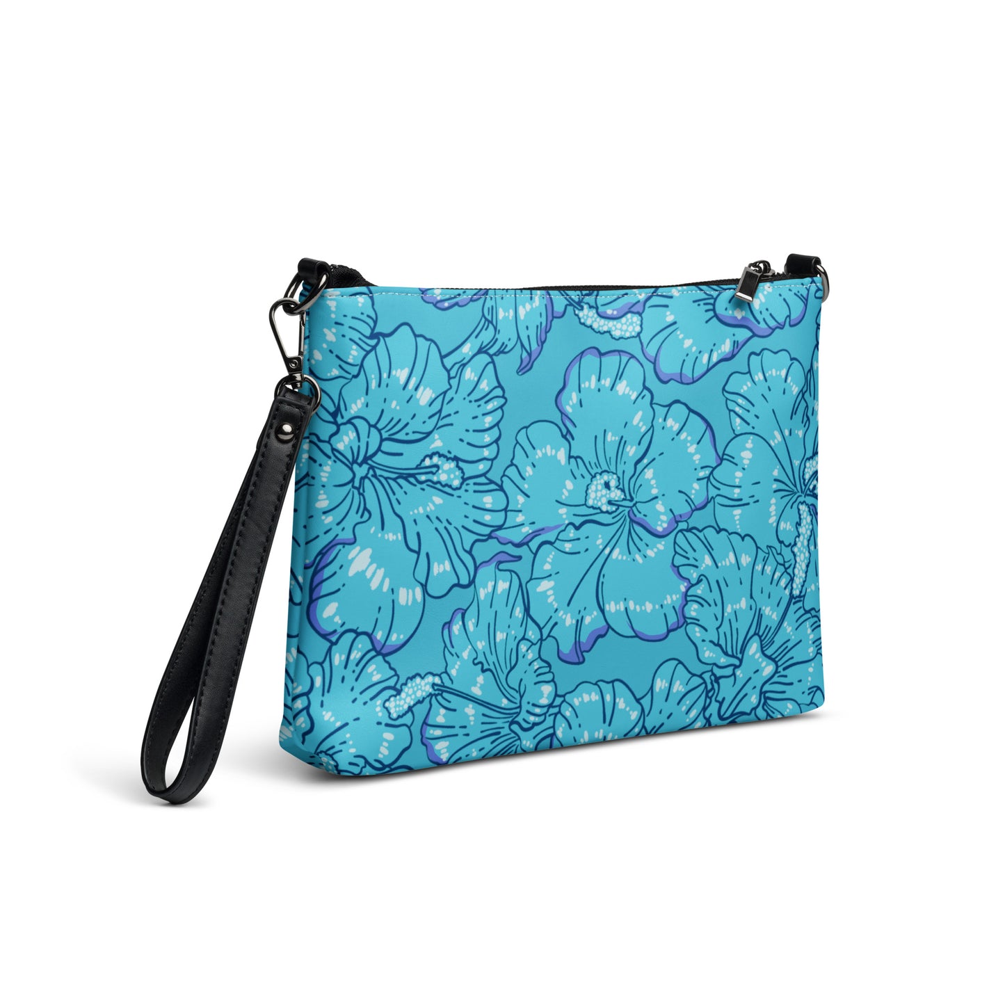 Blue Hibiscus Crossbody Bag