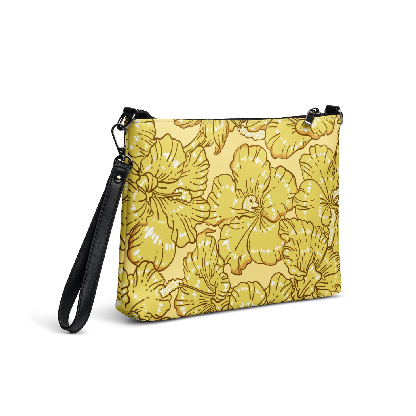 Gold Hibiscus Crossbody Bag