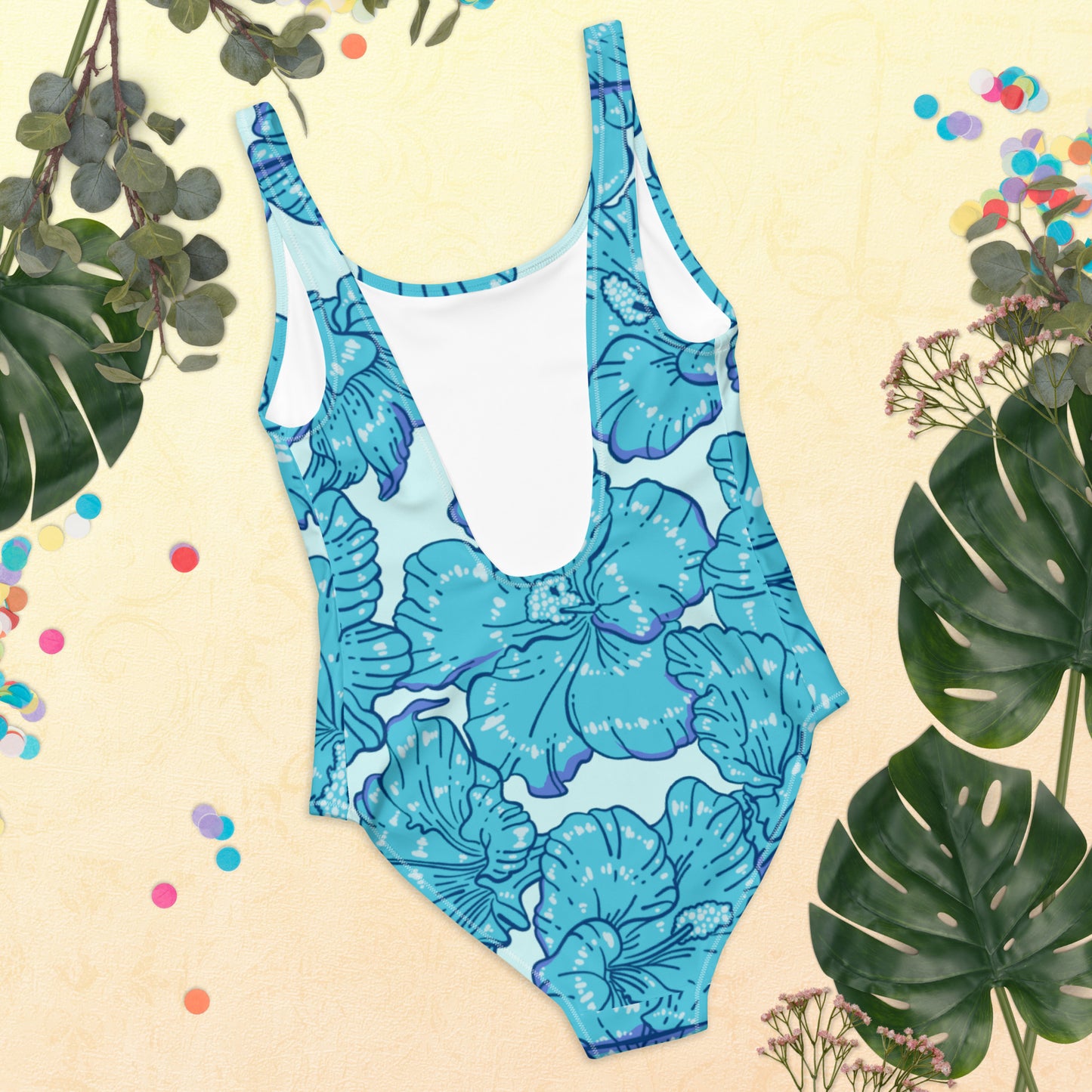 Blue Hibiscus One-Piece Swimsuit