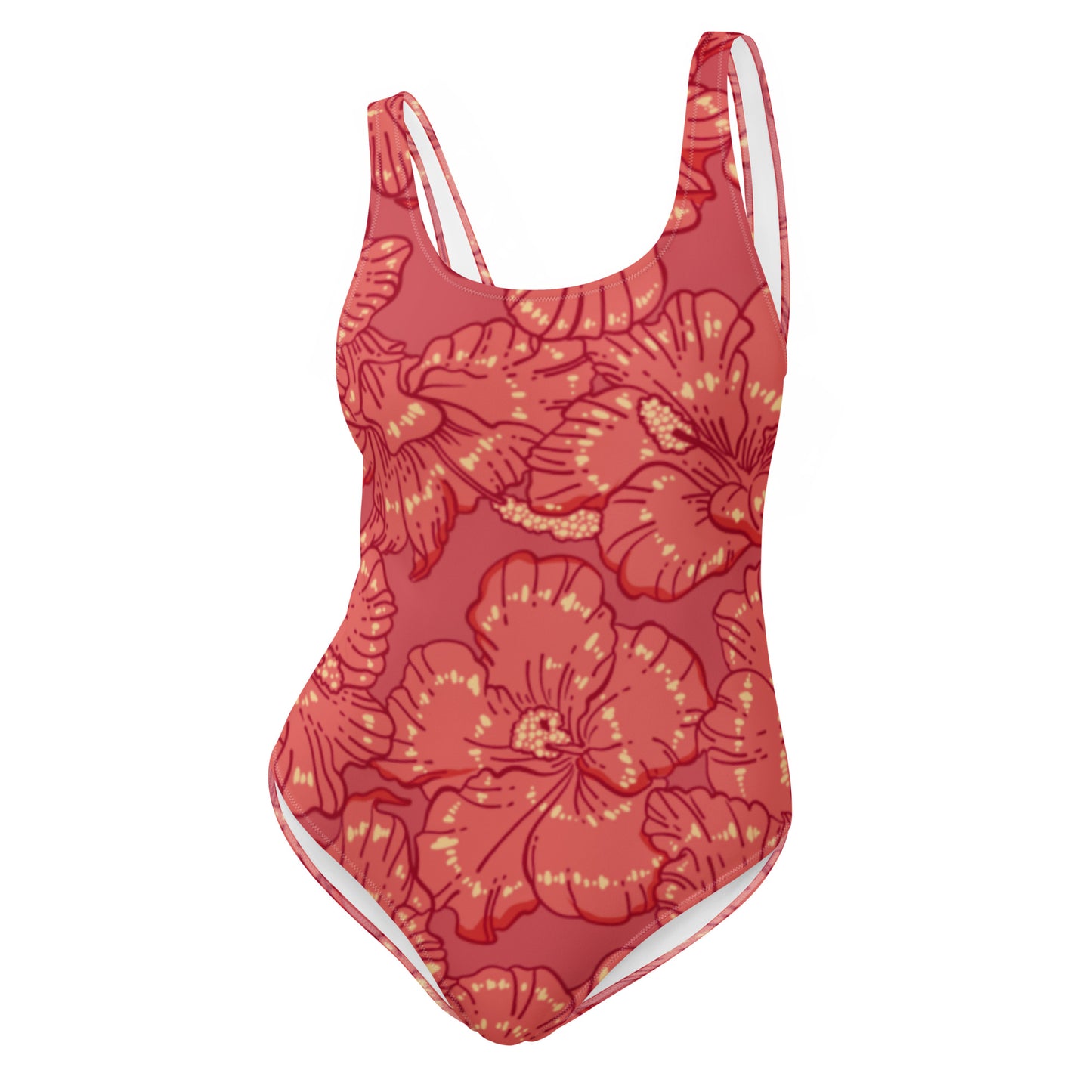 Red Hibiscus One-Piece Swimsuit