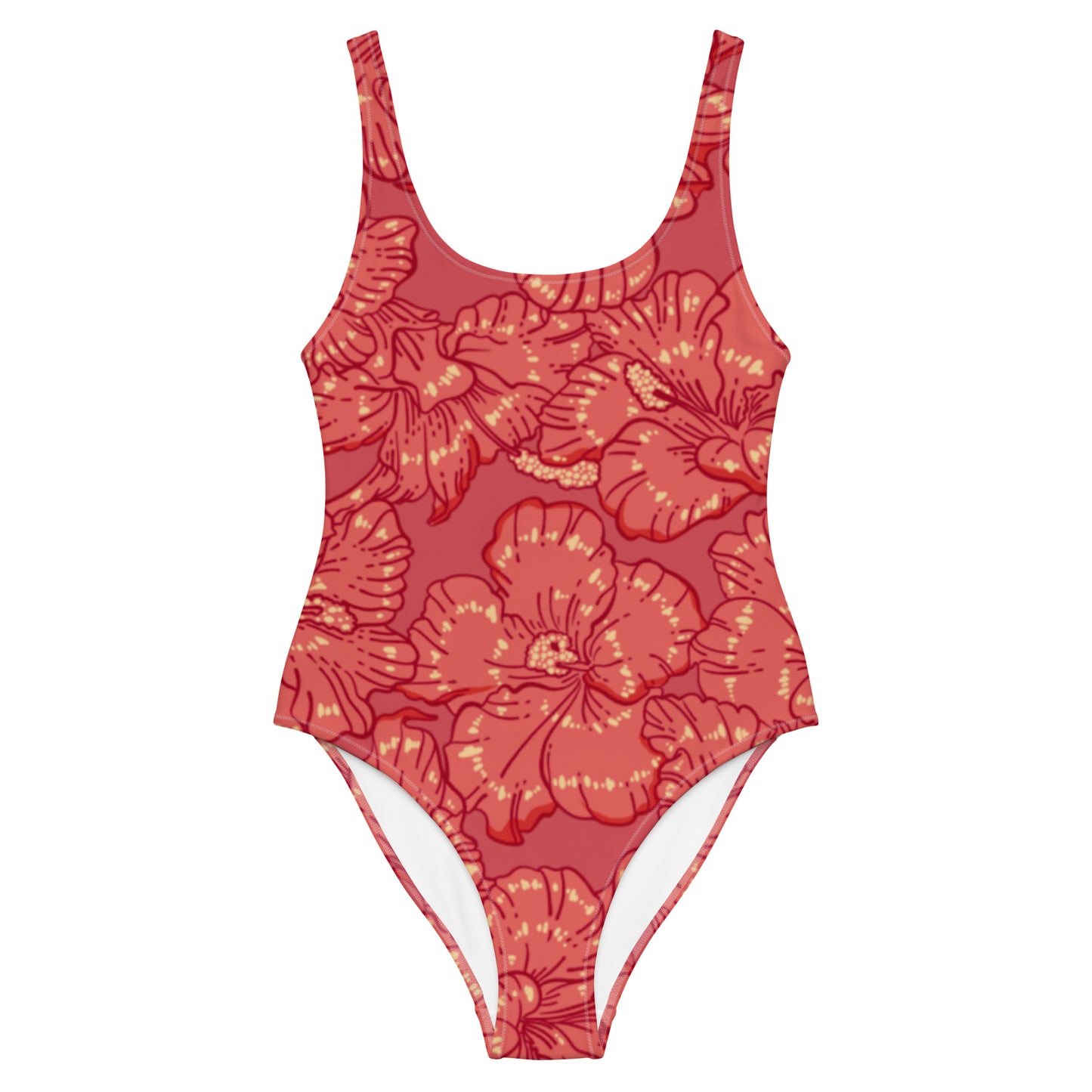 Red Hibiscus One-Piece Swimsuit