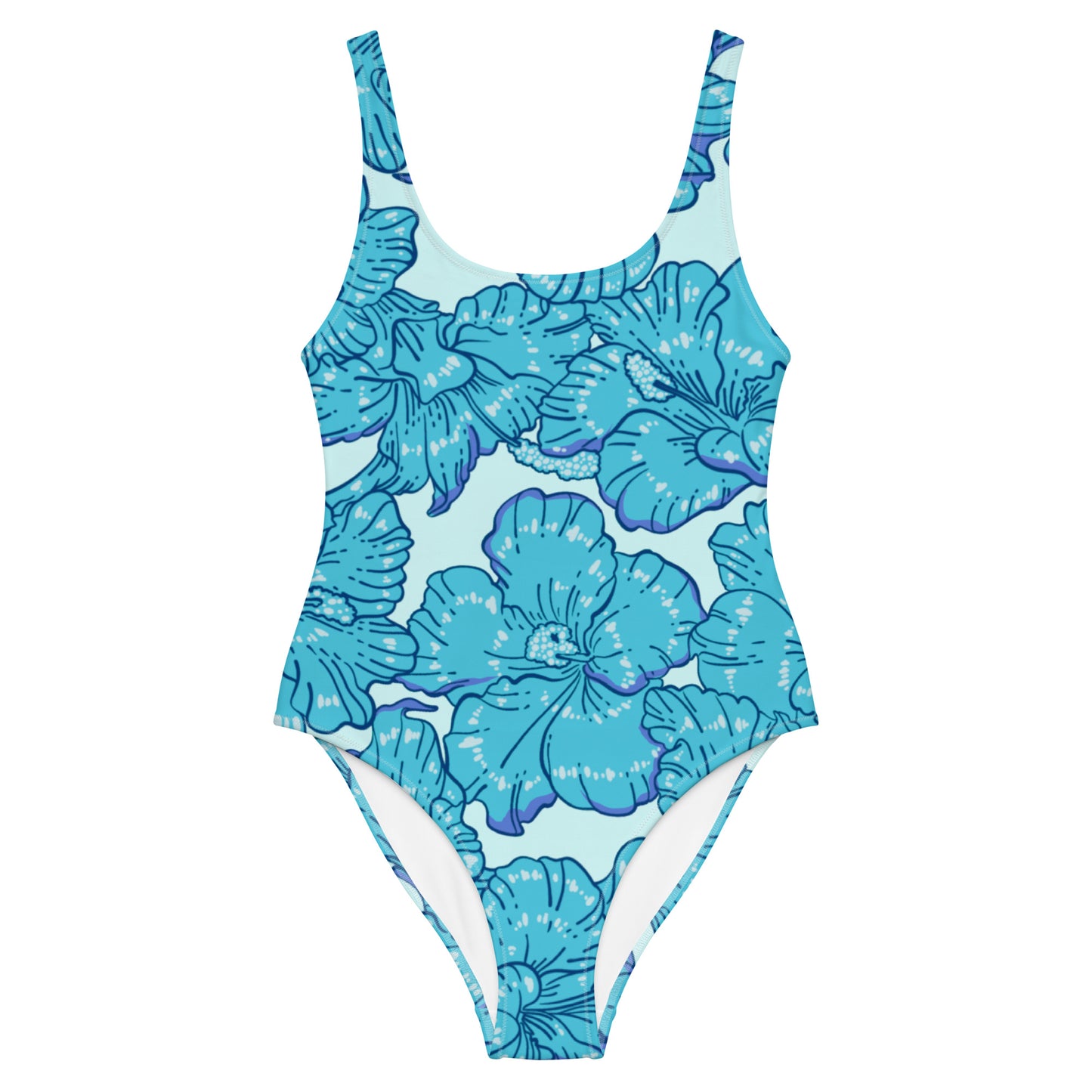 Blue Hibiscus One-Piece Swimsuit