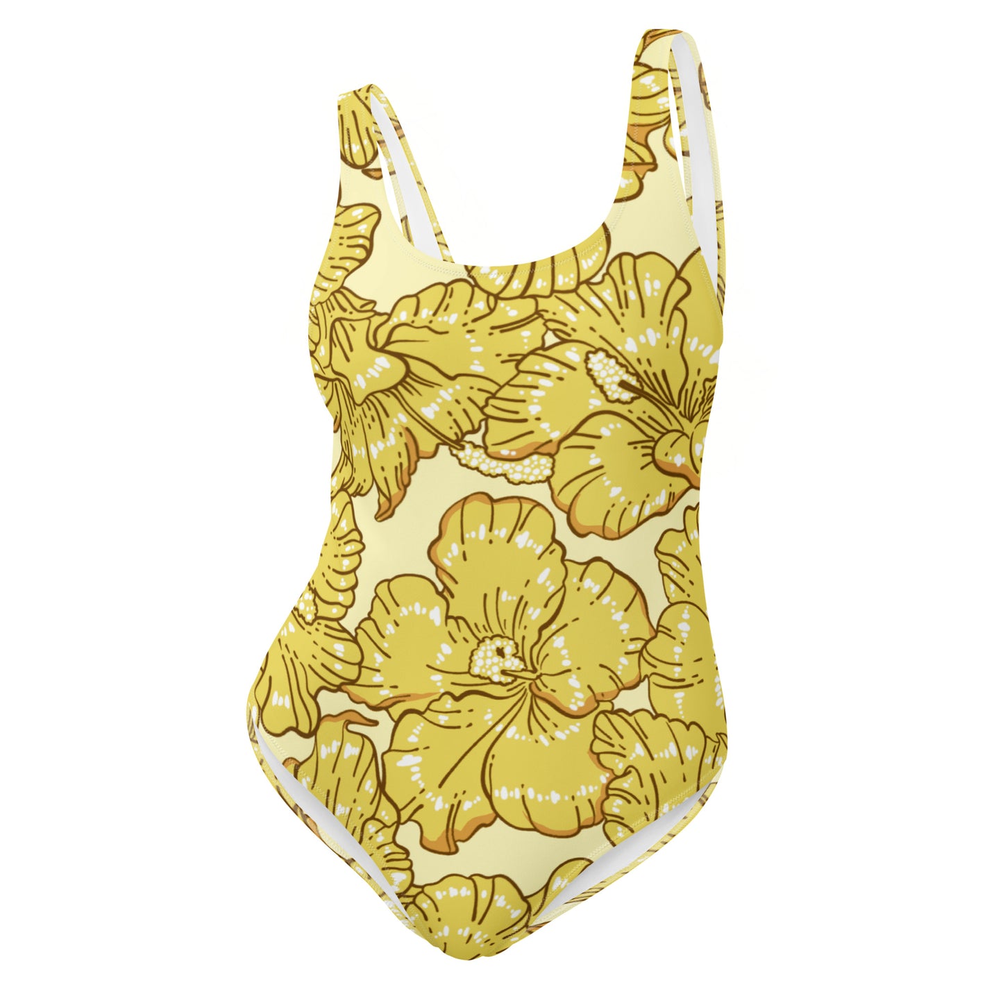 Gold Hibiscus One-Piece Swimsuit