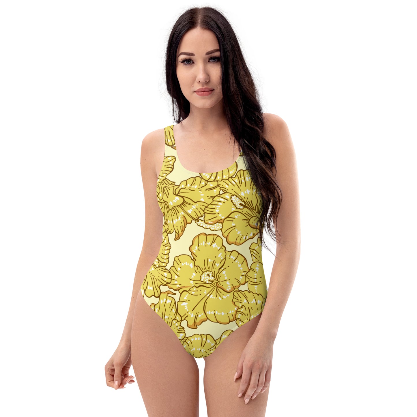 Gold Hibiscus One-Piece Swimsuit