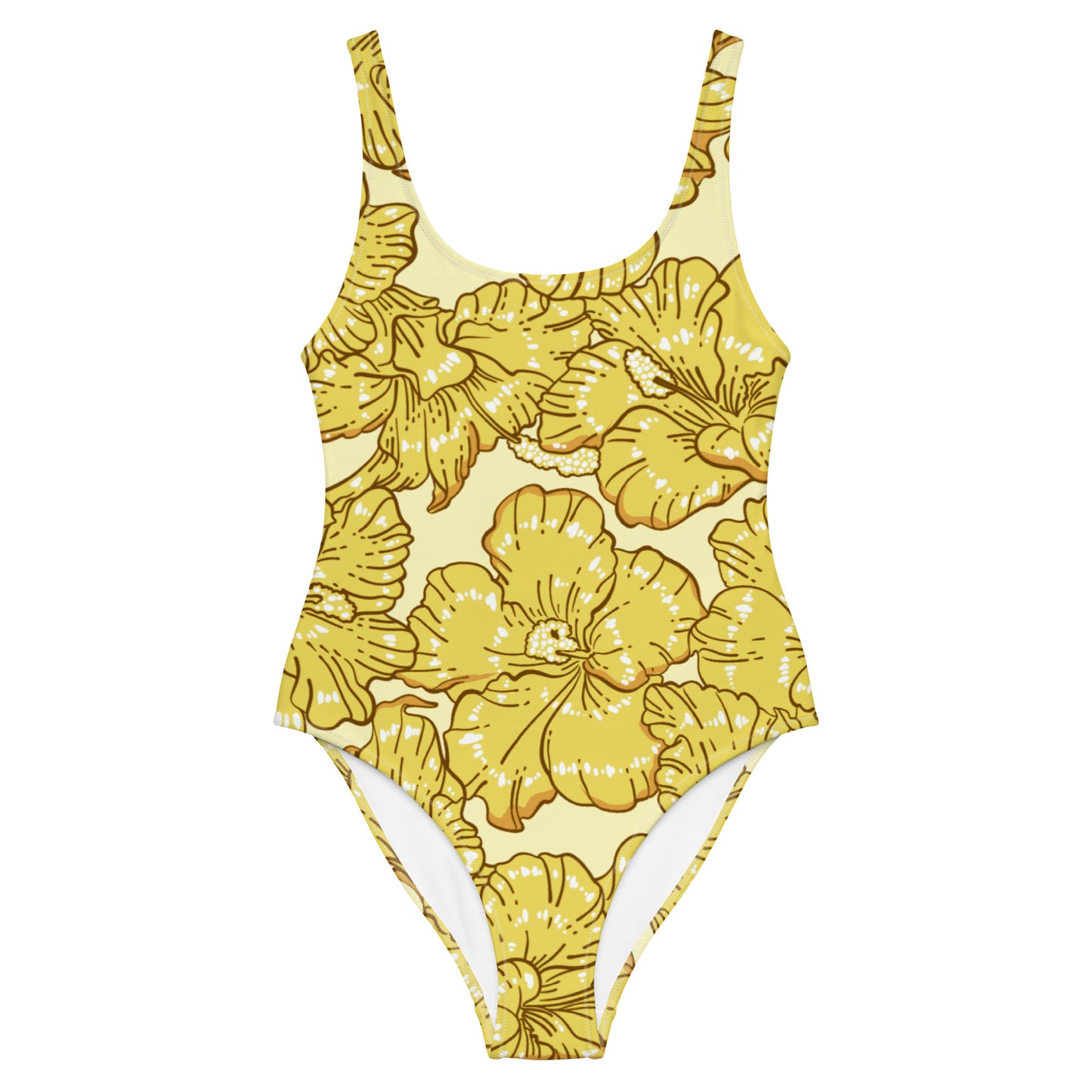 Gold Hibiscus One-Piece Swimsuit