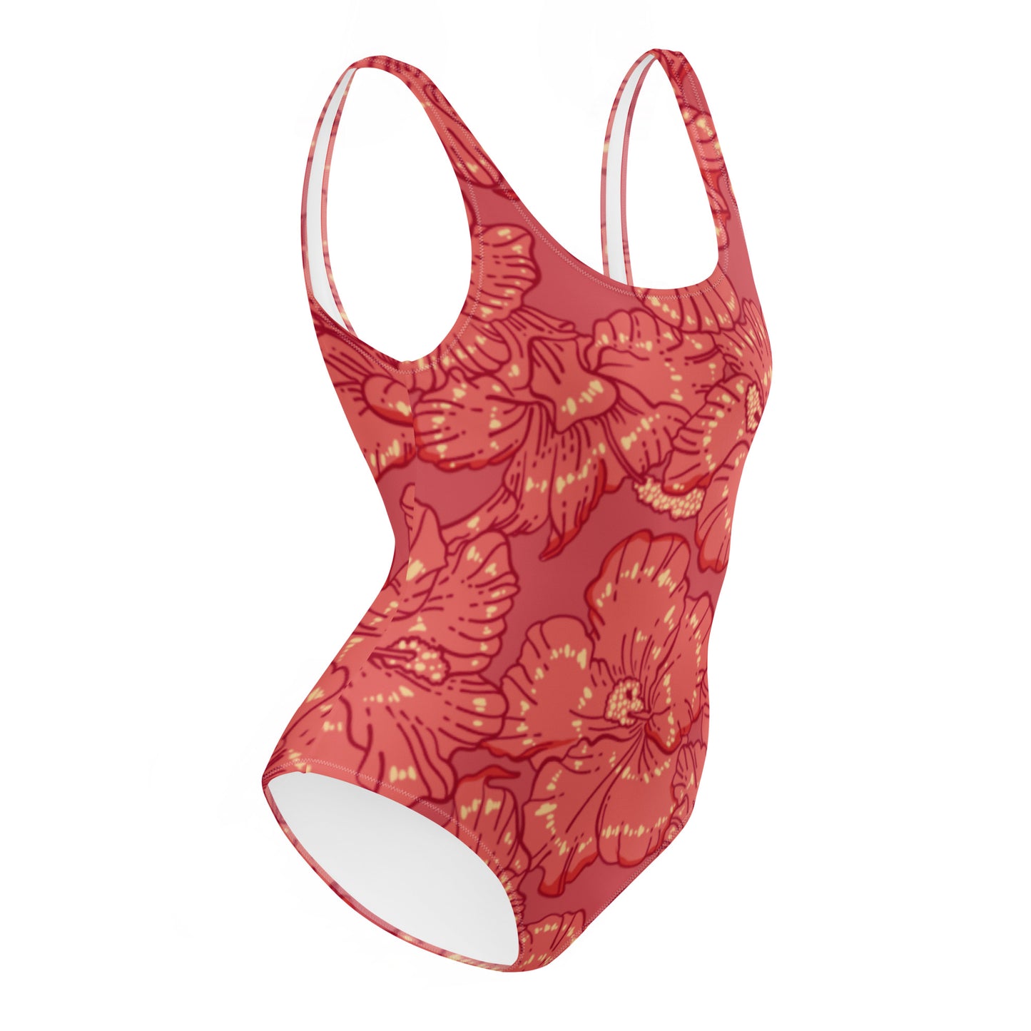 Red Hibiscus One-Piece Swimsuit