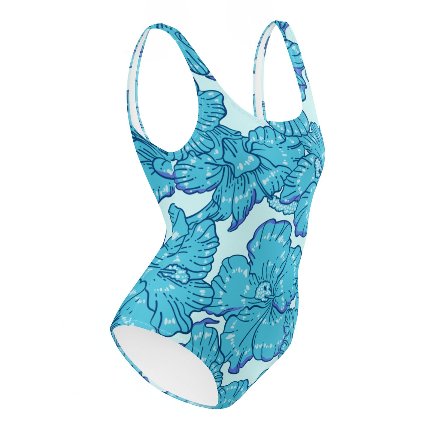 Blue Hibiscus One-Piece Swimsuit