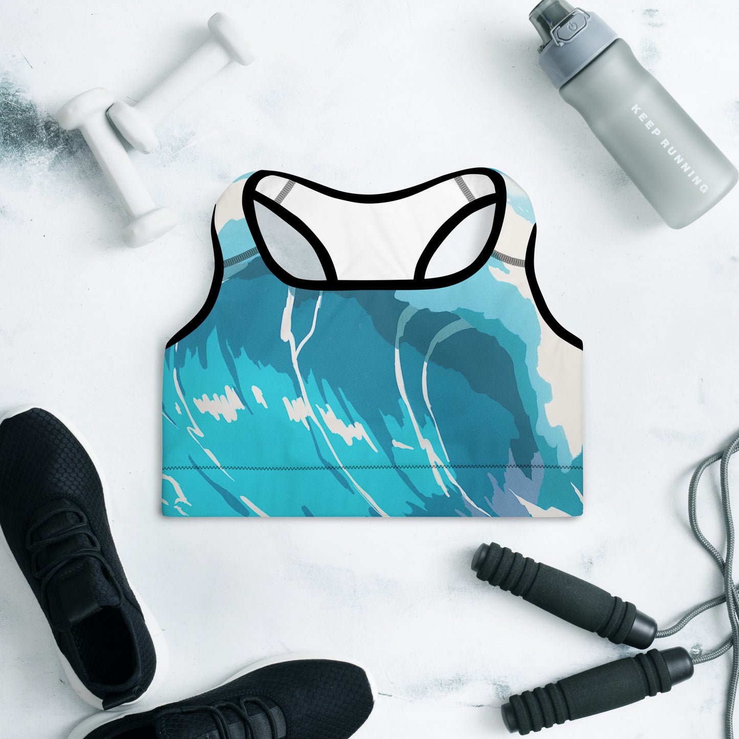 Ocean Wave Padded Sports Bra