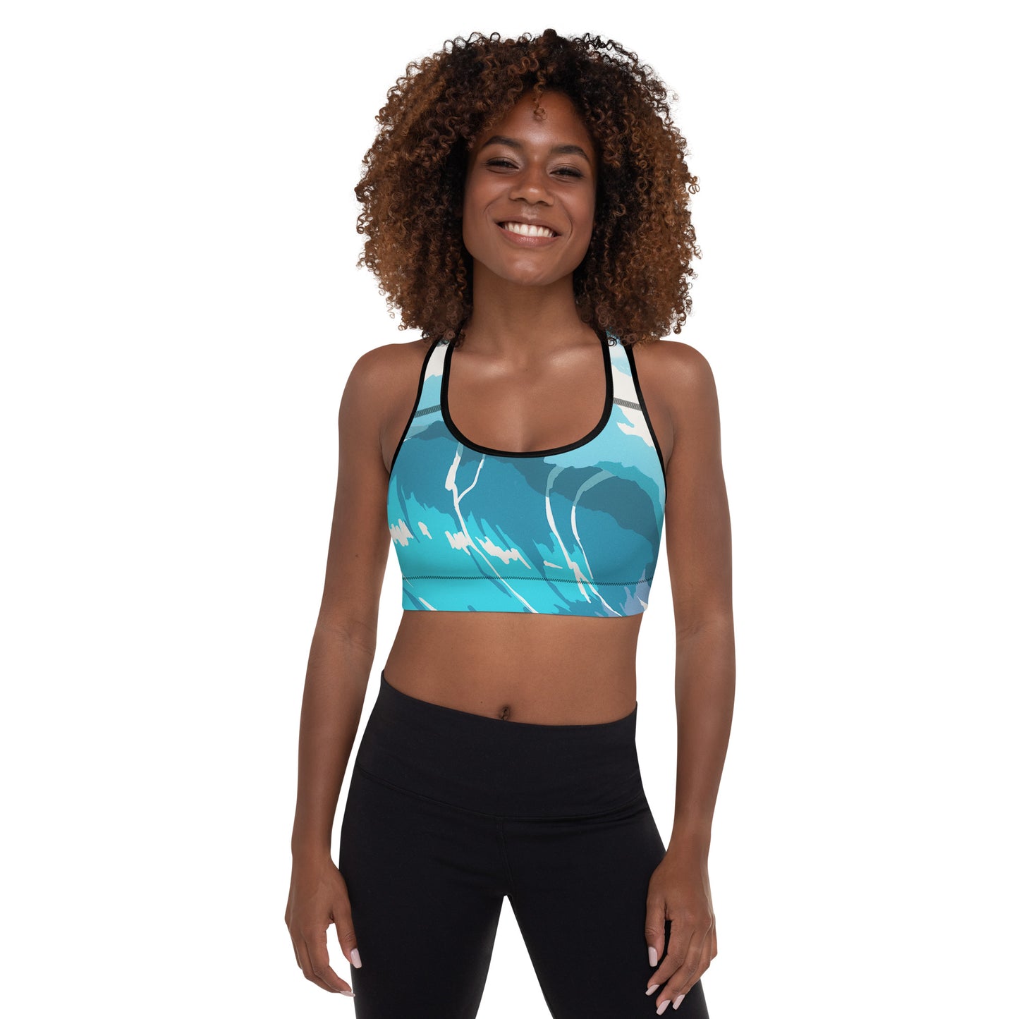 Ocean Wave Padded Sports Bra