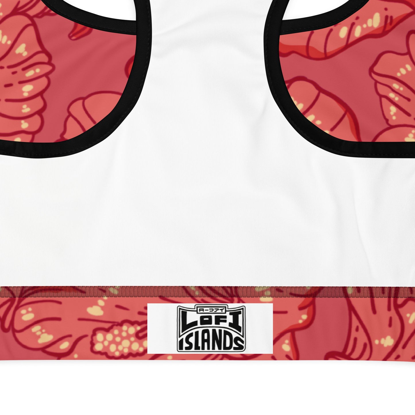 Red Hibiscus Padded Sports Bra