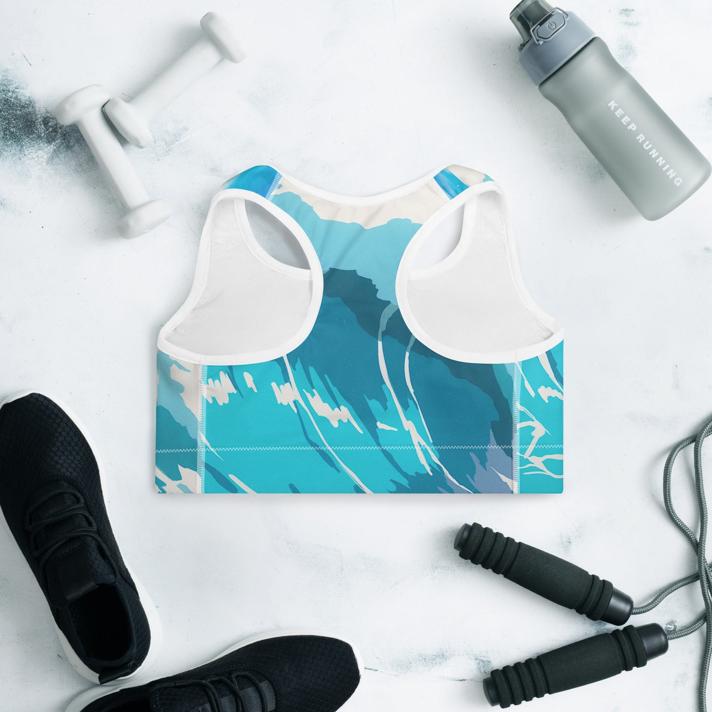 Ocean Wave Padded Sports Bra