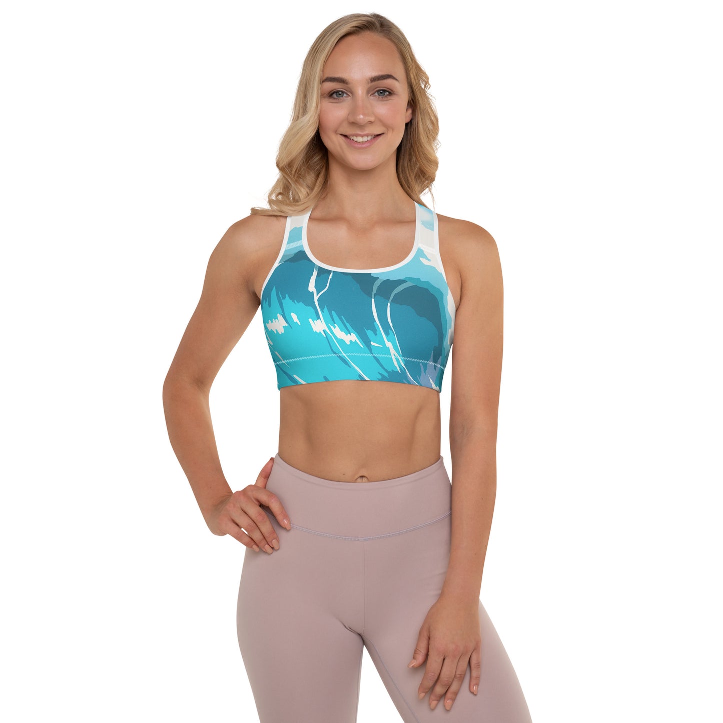 Ocean Wave Padded Sports Bra