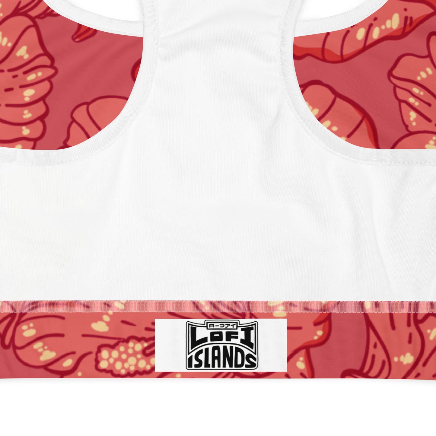 Red Hibiscus Padded Sports Bra