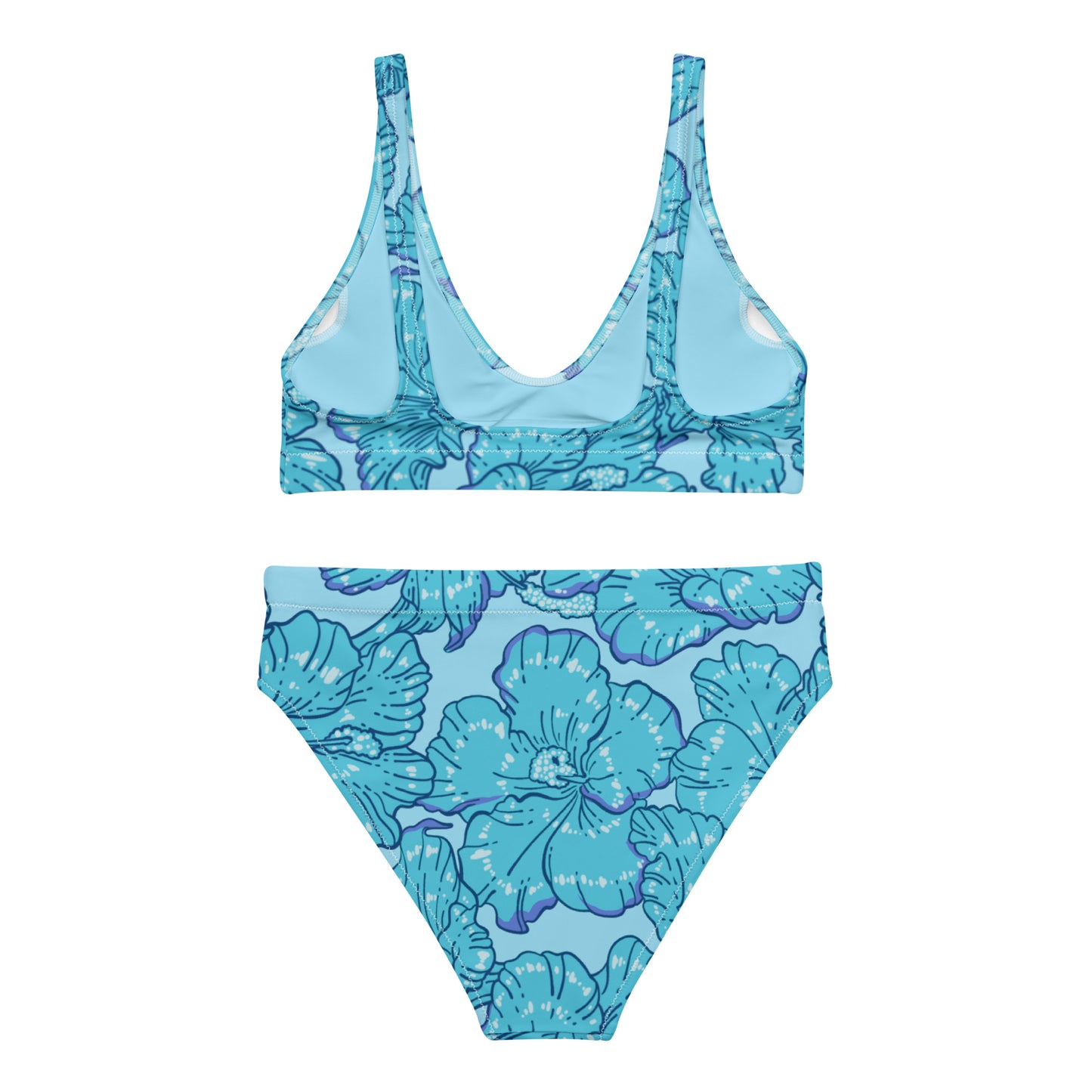 Blue Hibiscus Recycled High-Waisted Bikini