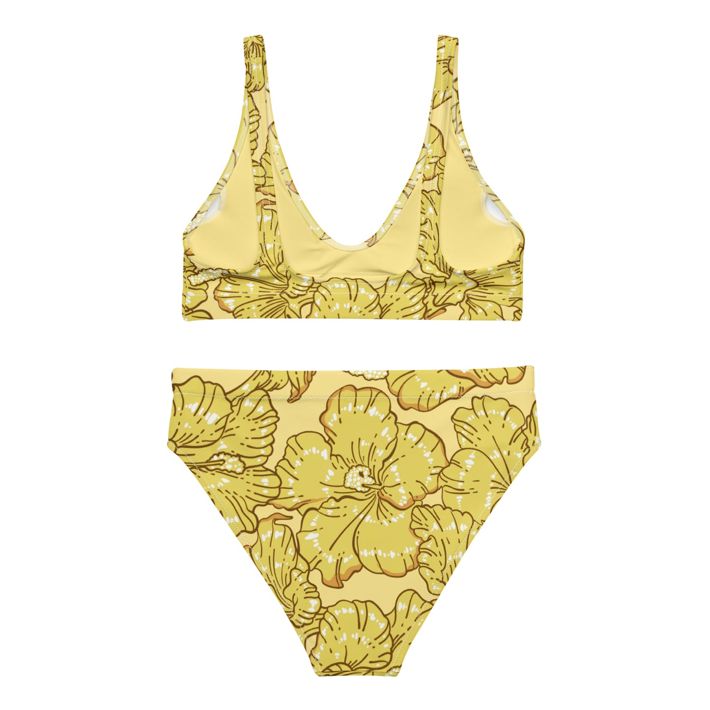 Gold Hibiscus Recycled High-Waisted Bikini