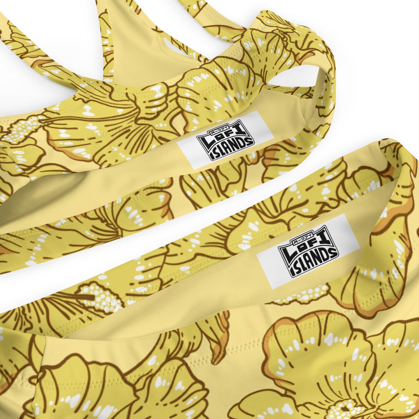 Gold Hibiscus Recycled High-Waisted Bikini