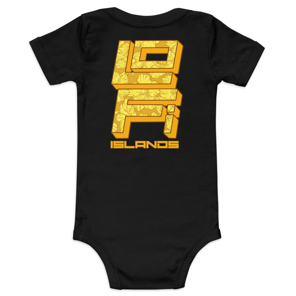 Gold Hibiscus Lo-Fi Camera Baby Short Sleeve One Piece