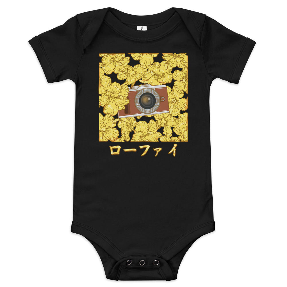 Gold Hibiscus Lo-Fi Camera Baby Short Sleeve One Piece