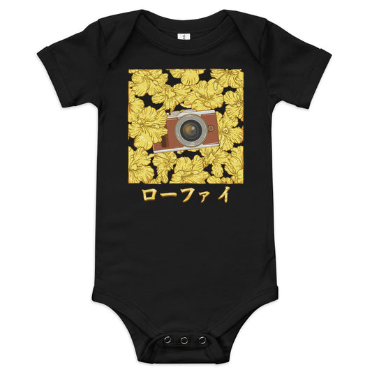 Gold Hibiscus Lo-Fi Camera Baby Short Sleeve One Piece