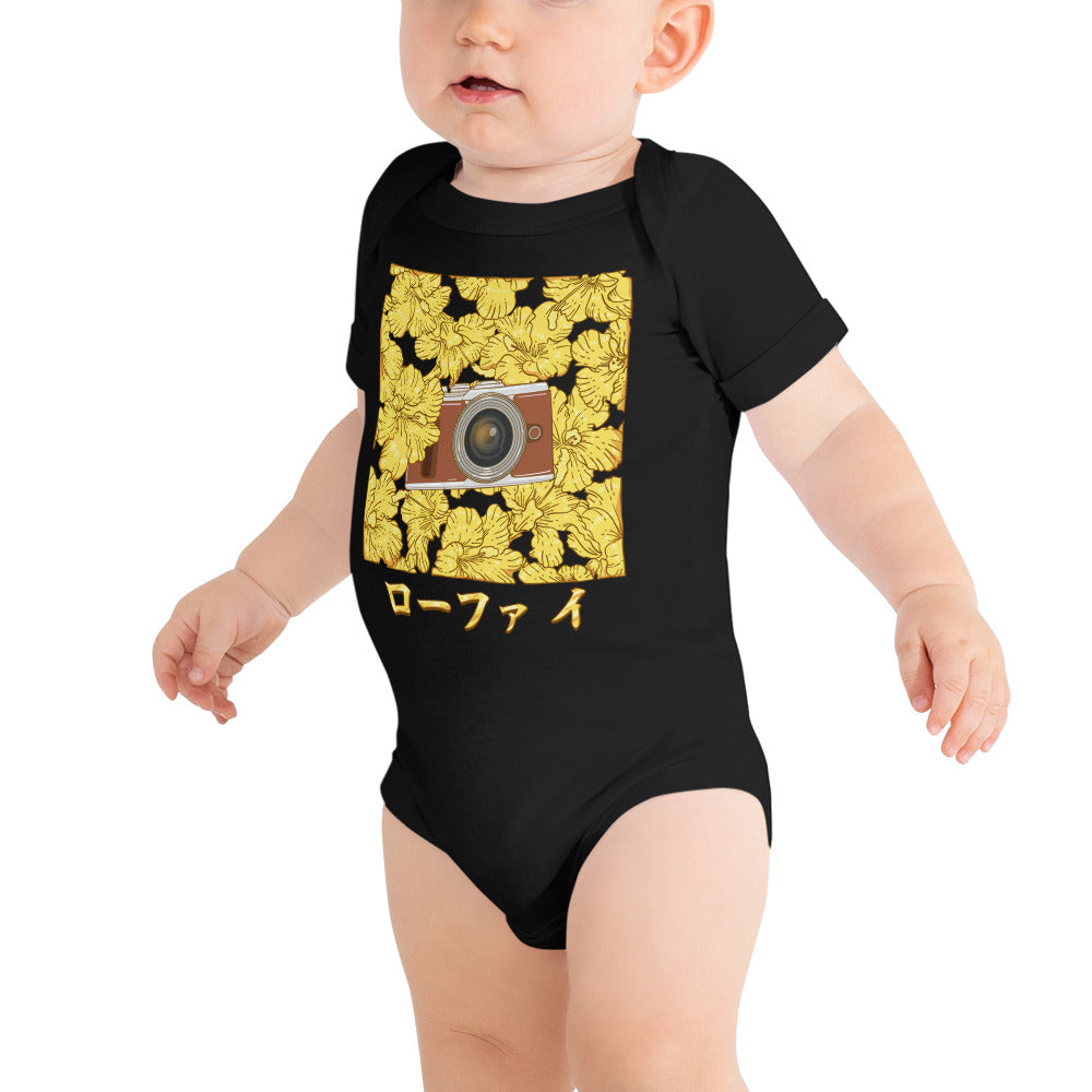 Gold Hibiscus Lo-Fi Camera Baby Short Sleeve One Piece