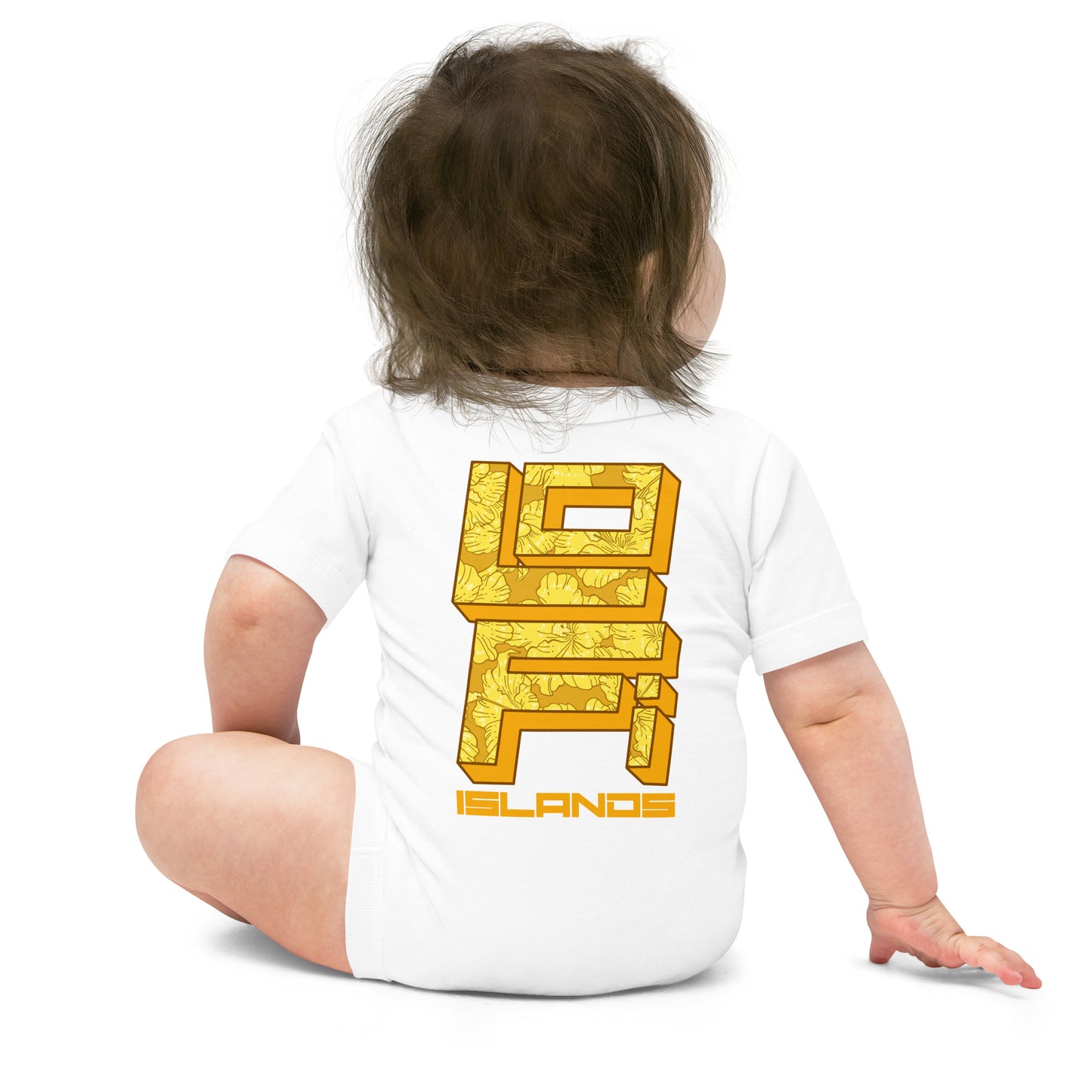 Gold Hibiscus Baby Short Sleeve One Piece