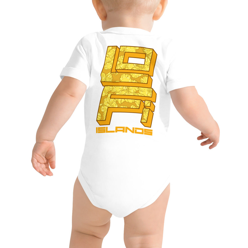 Gold Hibiscus Baby Short Sleeve One Piece