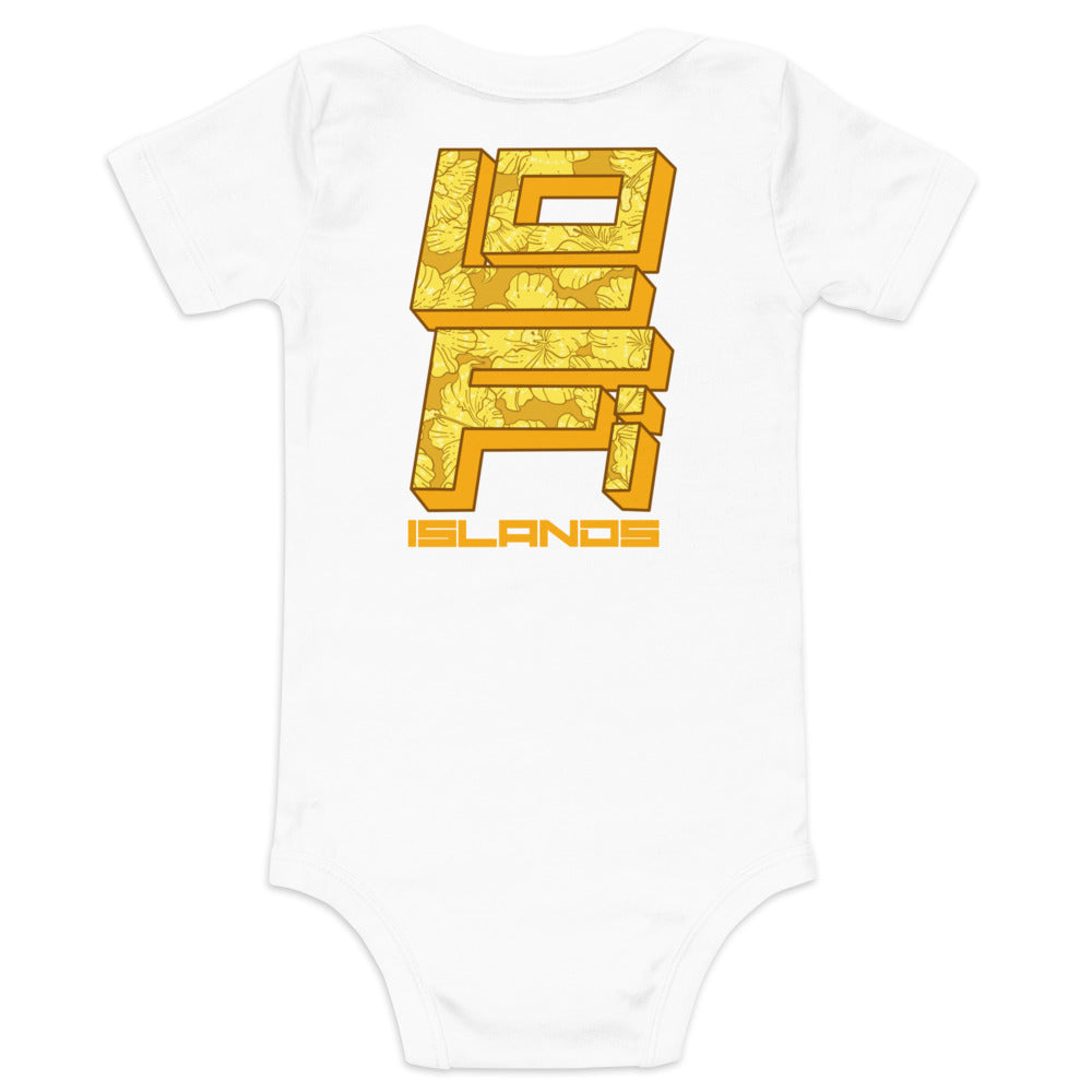 Gold Hibiscus Lo-Fi Camera Baby Short Sleeve One Piece