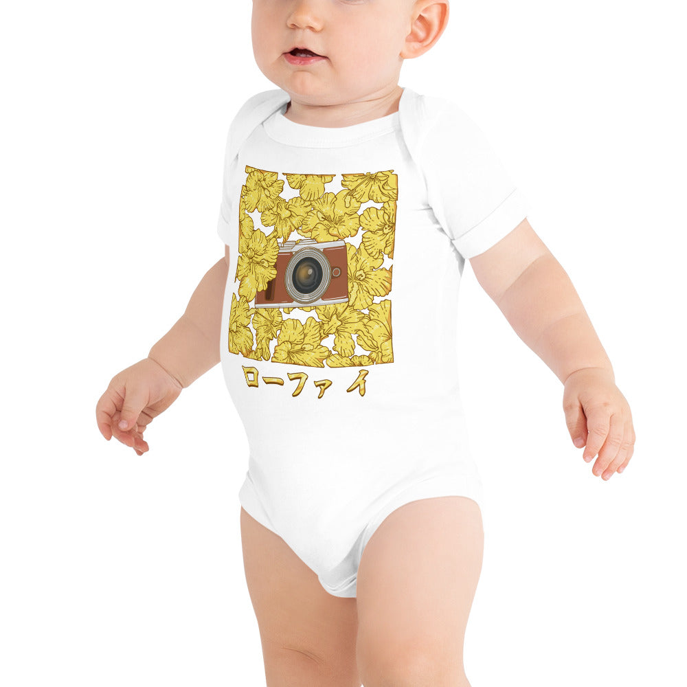 Gold Hibiscus Lo-Fi Camera Baby Short Sleeve One Piece