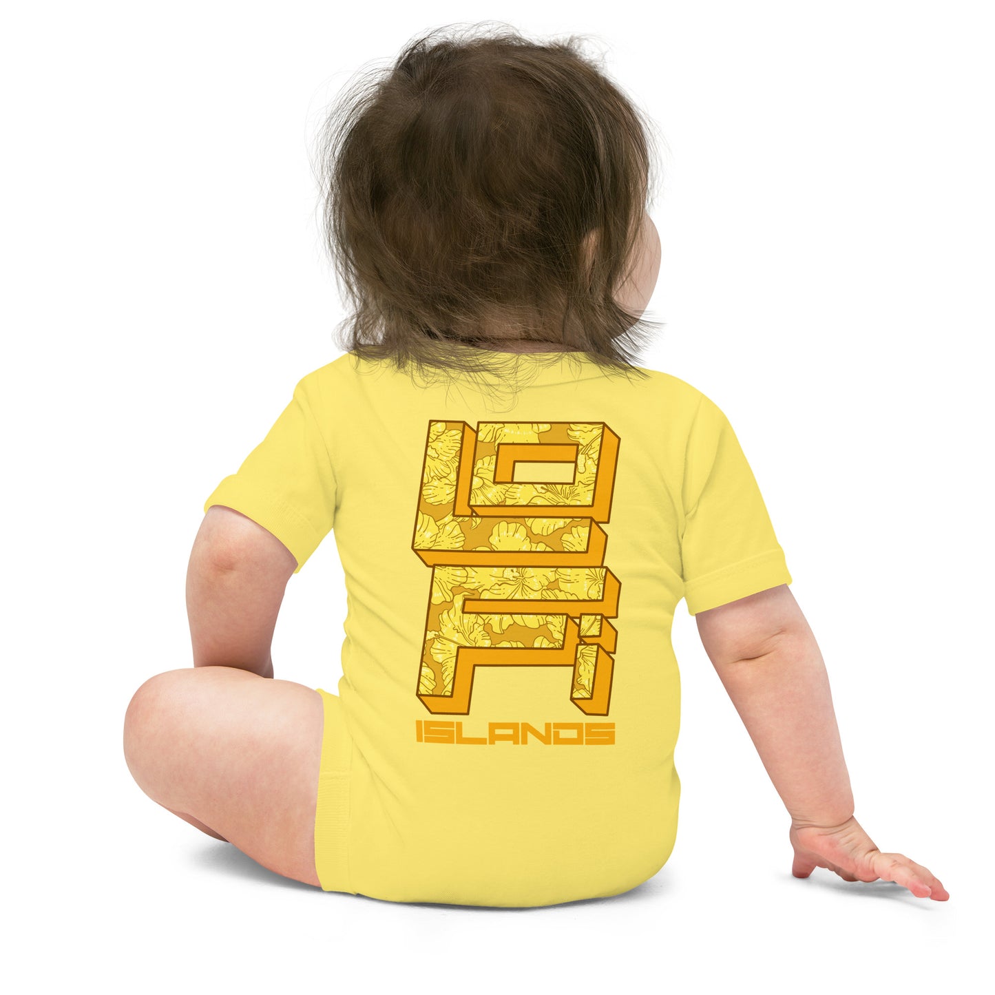 Gold Hibiscus Baby Short Sleeve One Piece