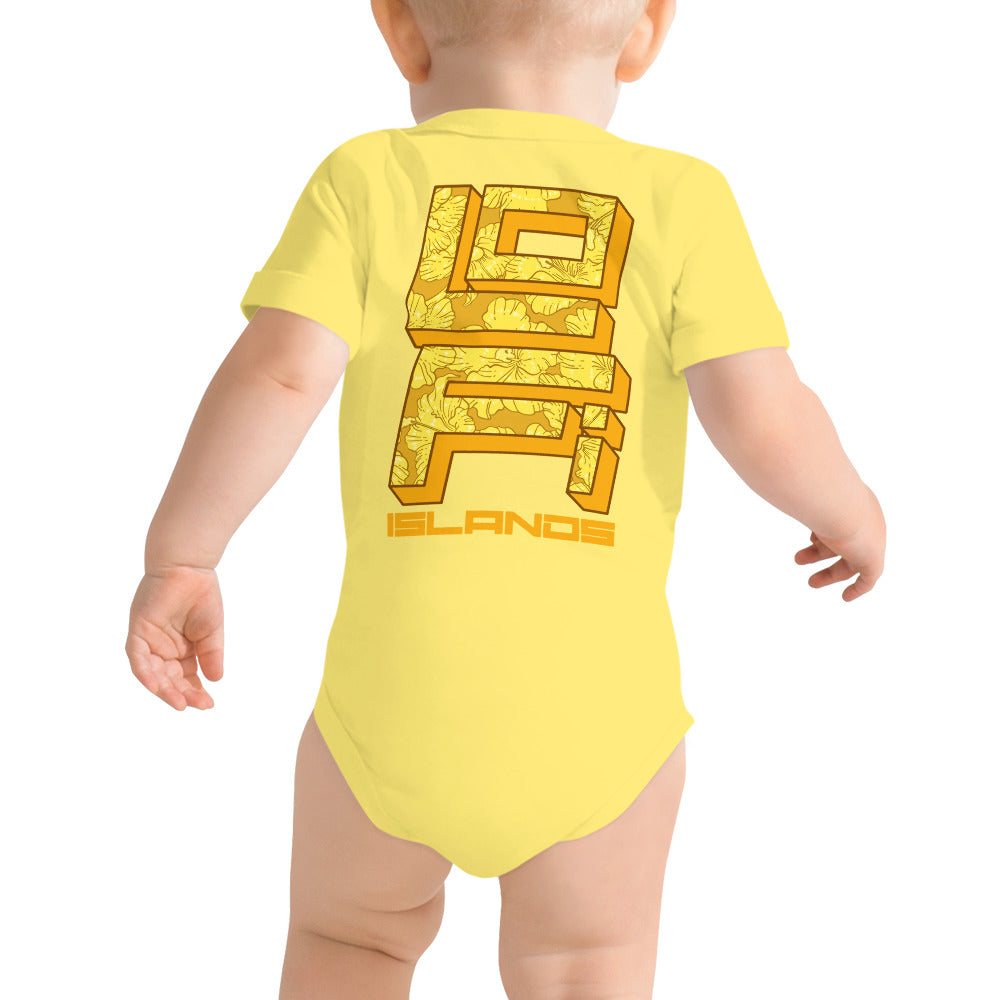 Gold Hibiscus Baby Short Sleeve One Piece