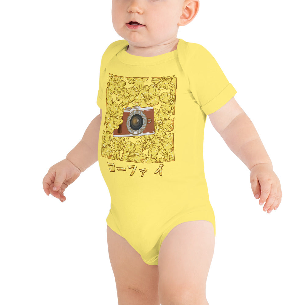 Gold Hibiscus Lo-Fi Camera Baby Short Sleeve One Piece