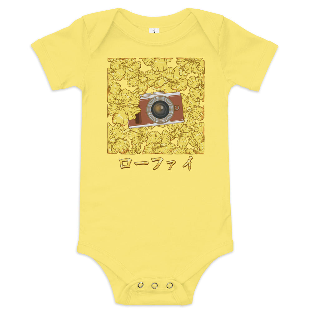 Gold Hibiscus Lo-Fi Camera Baby Short Sleeve One Piece