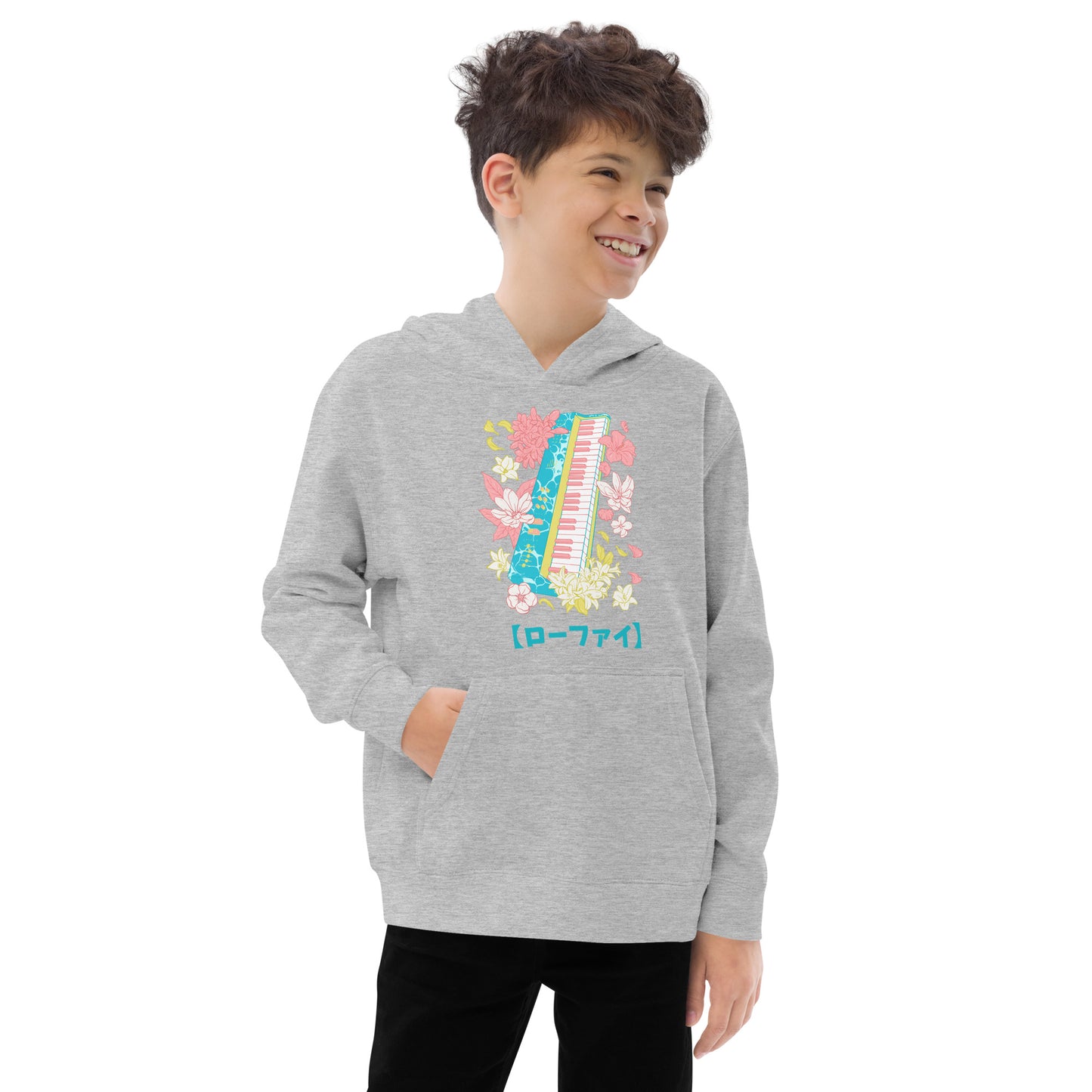 Lo-Fi Islands Keyboard Kids Fleece Hoodie